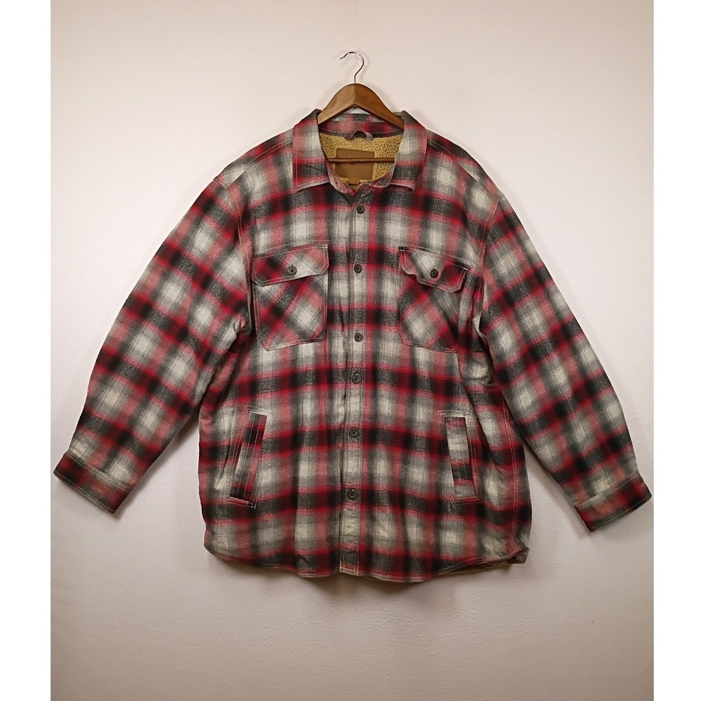 Lumberjack Outdoor Life Mens XXL‎ Tall Plaid Sherpa Lined Flannel Shacket Jacket